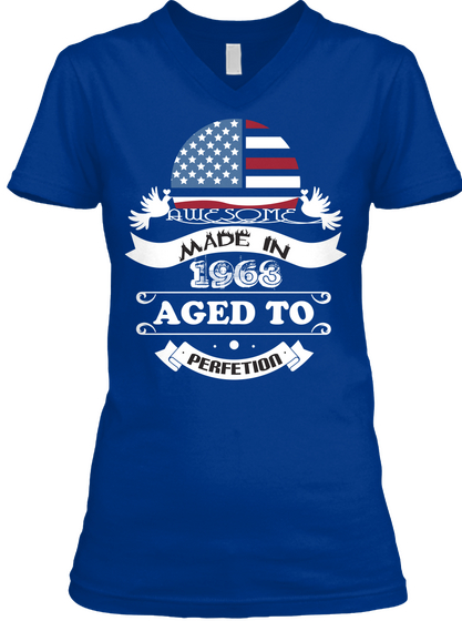 Made In 1963   Aged To Perfection True Royal áo T-Shirt Front