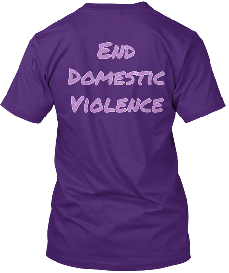 End Domestic Violence Purple Maglietta Back