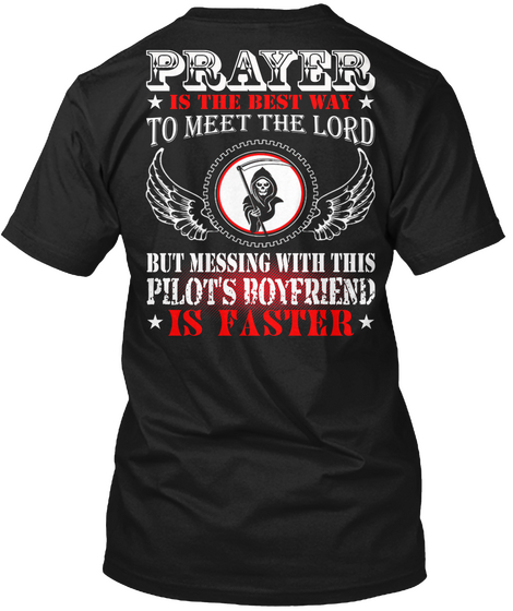 Pilot's Boyfriend Black T-Shirt Back