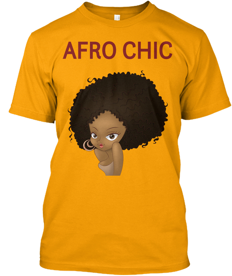 Afro Texture Gold Camiseta Front