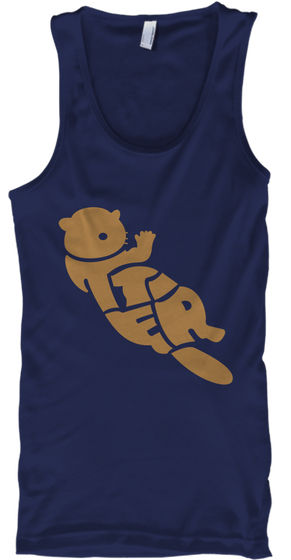 Otter Lover Navy T-Shirt Front