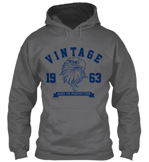 Vintage 1963 Aged To Perfection Dark Heather T-Shirt Front