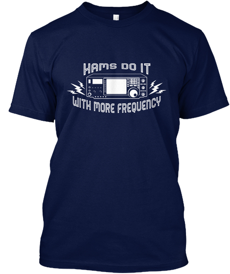 Hams Do It  With More Frequency Navy Camiseta Front