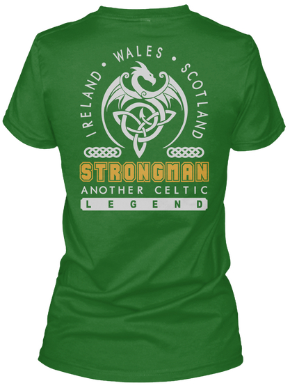 Strongman Legend Patrick's Day T Shirts Irish Green T-Shirt Back