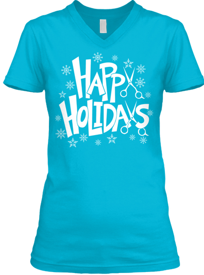 Happy Holidays Turquoise Camiseta Front
