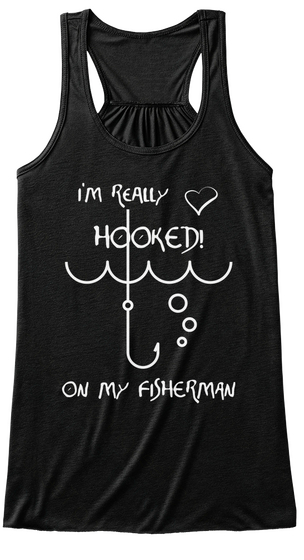 Im Really Hooked! On My Fisherman Black T-Shirt Front