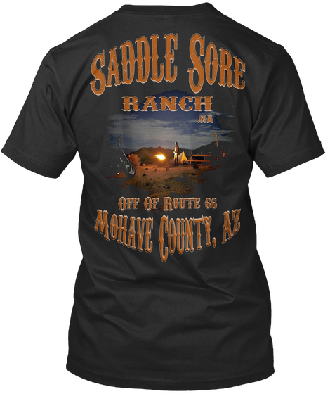 Saddle Sore Ranch Off Of Route 66 Mohave County Az Black Camiseta Back