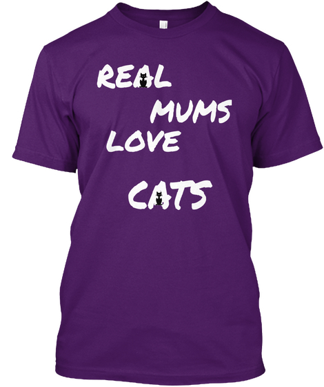 Real Mums Love Cats Purple T-Shirt Front