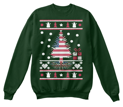 British Ugly Christmas Sweater Deep Forest  T-Shirt Front