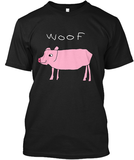 Woof Black T-Shirt Front