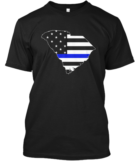 South Carolina Thin Blue Line T Shirts Black T-Shirt Front