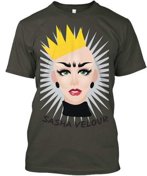 Sasha Velour Smoke Gray áo T-Shirt Front