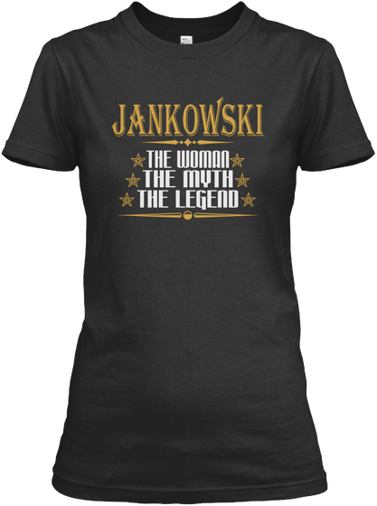 Jankowski The Woman The Myth The Legend Black Camiseta Front