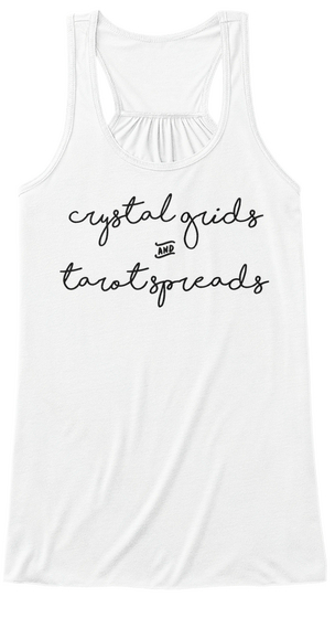 Crystal Grids And Tarot Spreads (2) White Camiseta Front
