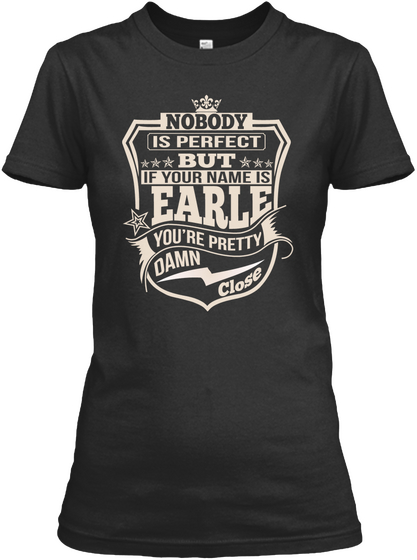Nobody Perfect Earle Thing Shirts Black Maglietta Front