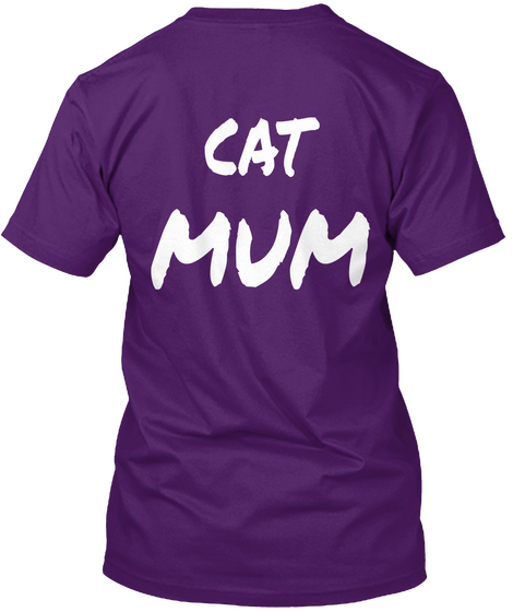 Cat Mum Purple T-Shirt Back