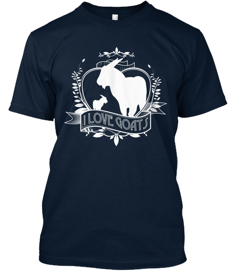 I Love Goats New Navy áo T-Shirt Front