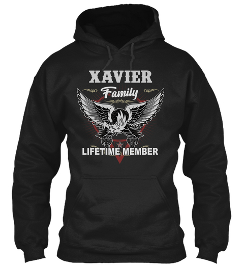Xavier Names Shirt Lifetime Family Membe Black T-Shirt Front