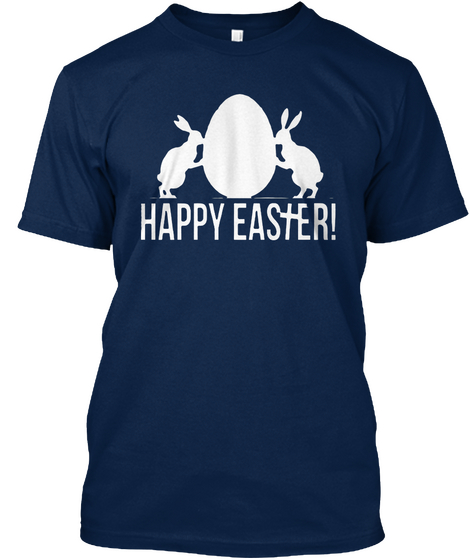 Happy Ea St Er! Navy áo T-Shirt Front