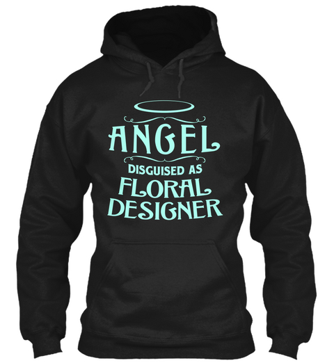 Angel Disguised As Floral Designer Black T-Shirt Front