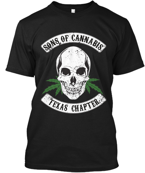 Sons Of Cannabis (Texas) Tshirt  Black T-Shirt Front