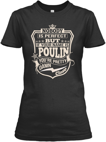 Nobody Perfect Poulin Thing Shirts Black T-Shirt Front