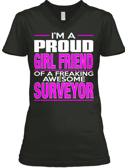 Girl Friend Surveyor
 Black T-Shirt Front