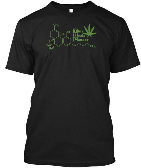 Thc Heals Cancer Black Camiseta Front