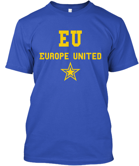 Eu Europe United Royal Blue T-Shirt Front