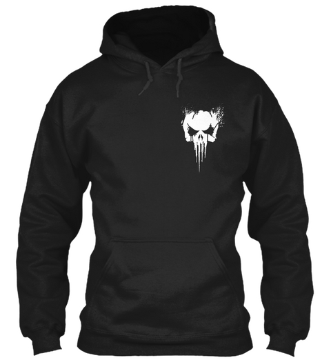 White Skull Hoodie Black áo T-Shirt Front