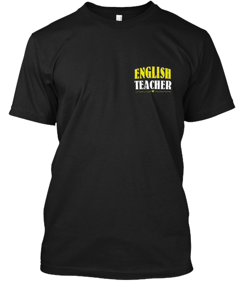 English Teacher Black T-Shirt Front