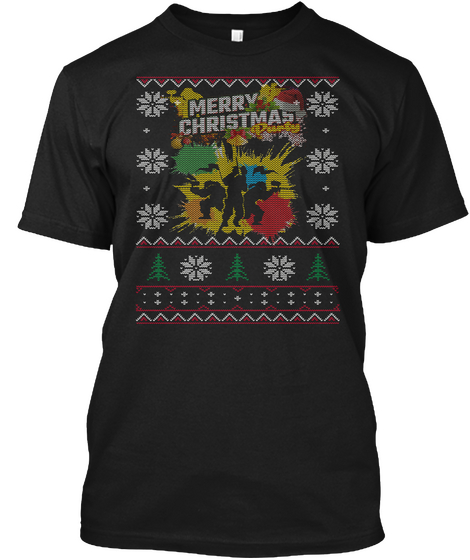 Merry Christmas Black T-Shirt Front