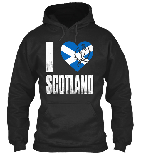 I Love Scotland Jet Black T-Shirt Front