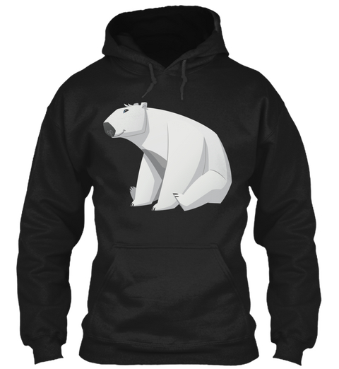 Cute Cartoon Polar Bear   Shirts + More Black Kaos Front