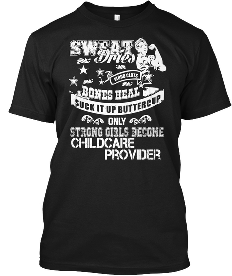 Childcare Provider Black T-Shirt Front