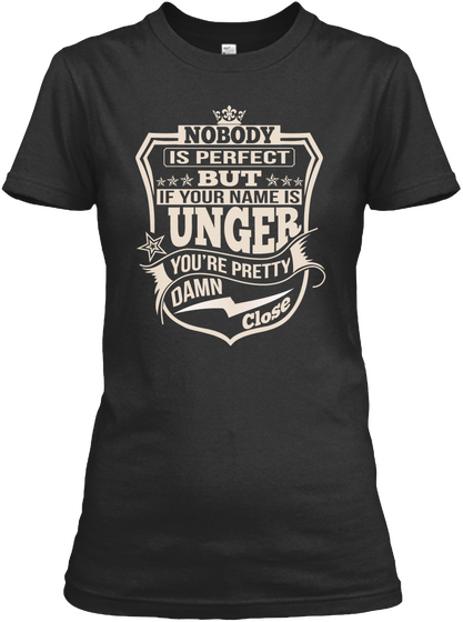 Nobody Perfect Unger Thing Shirts Black T-Shirt Front