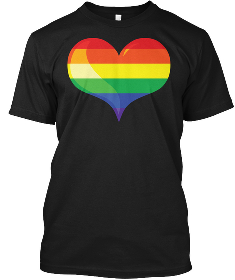 Gay Pride Heart Lgbt Black áo T-Shirt Front