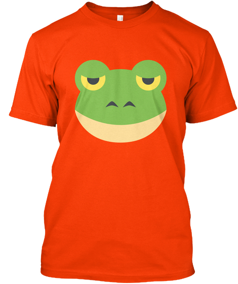 Froggy Face Orange Maglietta Front