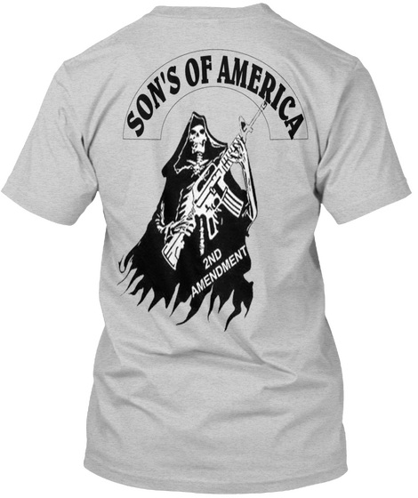 Son's Of America 2 Nd Amendment Light Steel Camiseta Back