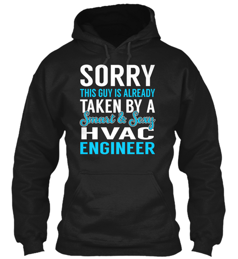 Hvac Engineer Black T-Shirt Front