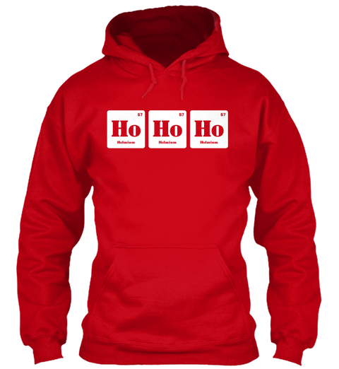 Science Christmas Periodic Table Hoodie  Red T-Shirt Front