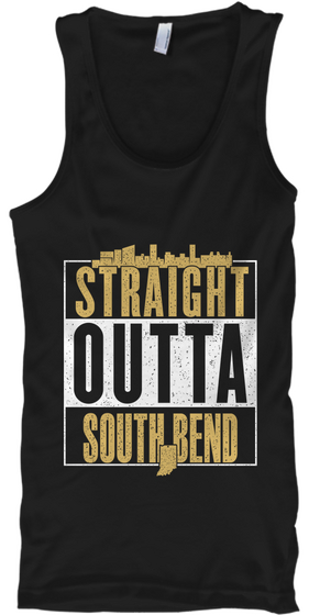 Straight Outta South Bend Black Camiseta Front