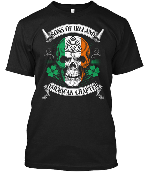 Sons Of Ireland American Chapter Black T-Shirt Front