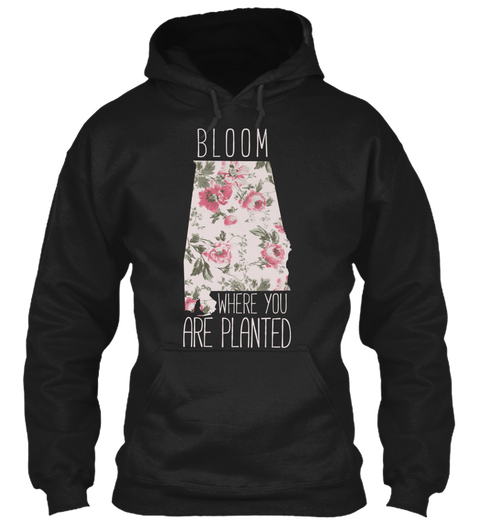 Bloom Where You Are Planted Black áo T-Shirt Front