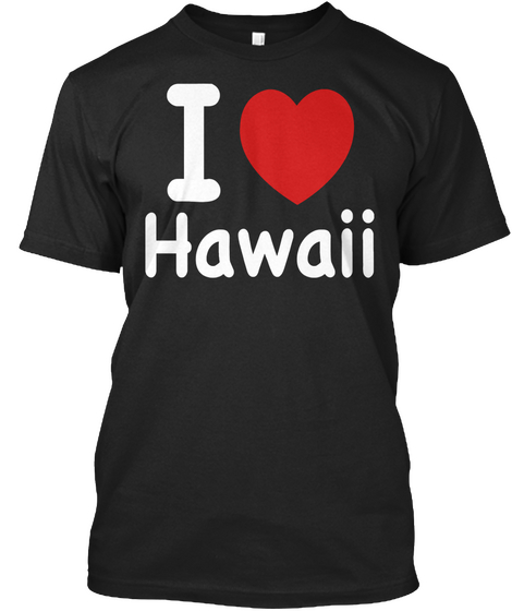 I Hawaii Black T-Shirt Front