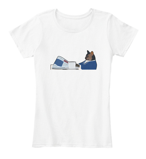 "I Should Buy A Boat" Cat! White T-Shirt Front