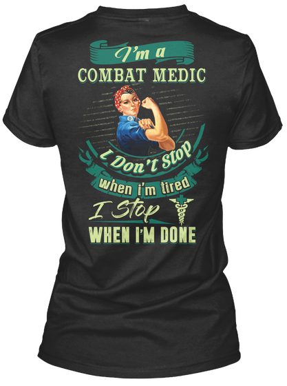 Awesome Combat Medic Shirt Black T-Shirt Back