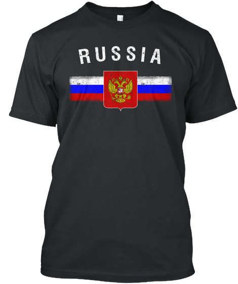 Russsia Black áo T-Shirt Front
