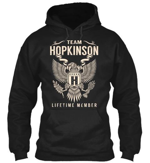 Team Hopkinson H Lifetime Member Black T-Shirt Front