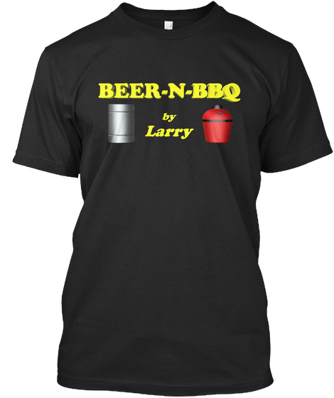 Beer N Bbq By Larry Black Maglietta Front